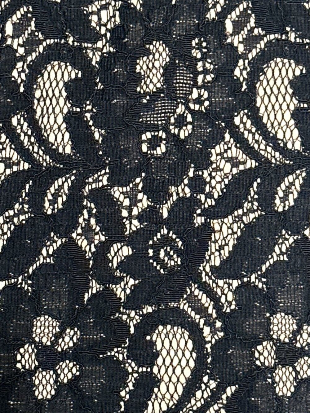 Forever 21 Size Large Black Nude Lace Pencil Skirt Lined Floral Dressy Evening - Picture 4 of 10